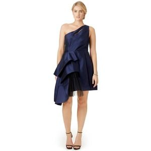ML Monique Lhuillier Stream Dress 22 One Shoulder